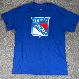 NHL New York Rangers Graphic T-Shirt Mens Large Blue Short Sleeve Hockey Tee